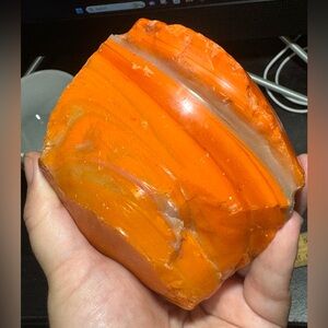 Orange slag glass outdoor/indoor decor